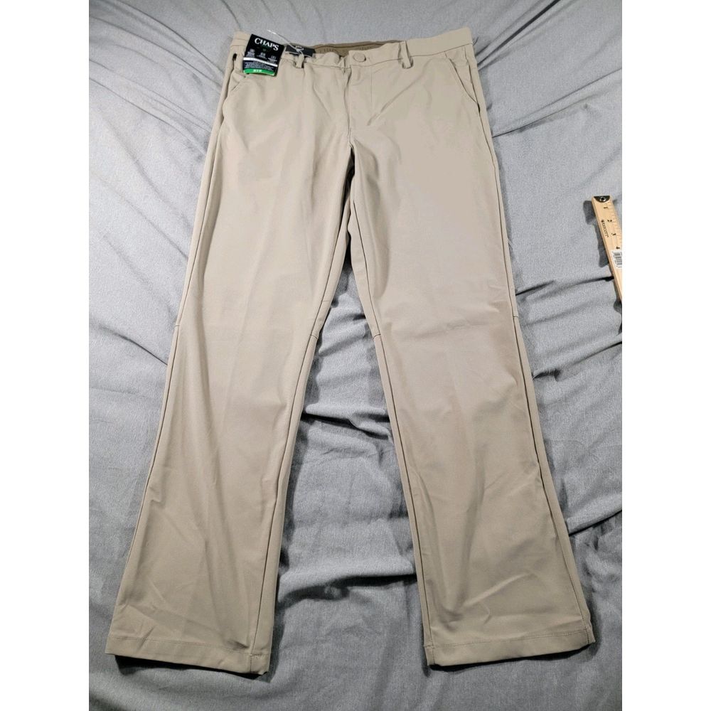CHAPS Golf Performance Chino Stretch Slim Fit Hampton Khaki Beige 36x30 NEW
